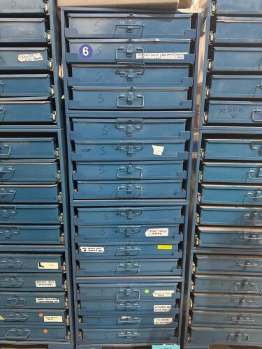 (16) Drawer Industrial Storage Parts Organizer With Contents