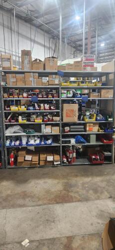 LOT OF (2) Sections of 50.5"x18"x85.5" Metal Shelving Only CONTENTS NOT INCLUDED DELAYED PICKUP