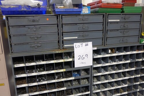 Lot of Metal Parts Bins & Storage Drawers