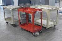 Lot of 5 Rolling Carts, Three Plastic & Two Metal