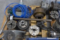 Pallet with Miscellaneous Lathe Chucks & Keys, Milling Cutters, etc.