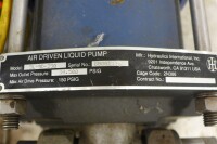 Testing Station including Carver 2759-1 Hydraulic Press, Hydraulics International 5L-SD-230 Air Driven Liquid Pump, Pressure Chamber, Gauges, Accessories & Table - 10