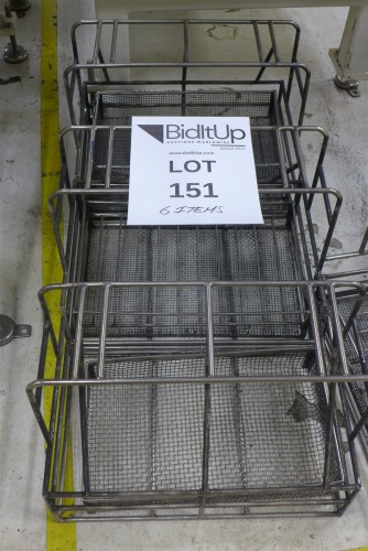 Lot of 6 Metal Cleaning Baskets