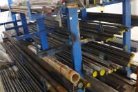 Steel Rack with Miscellaneous Solid Metal Round and Hollow Tubing Stock - 6
