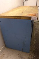 Metal & Wood Work Bench/ Cabinet with Sliding Doors