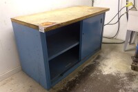 Metal & Wood Work Bench/ Cabinet with Sliding Doors - 3