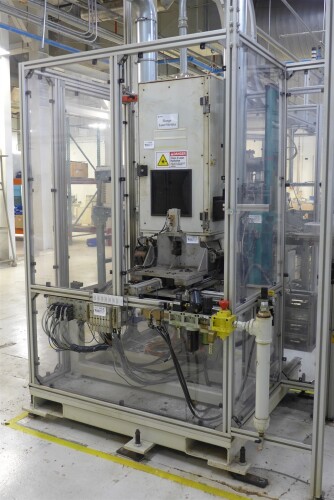 Flange Laser Weld Station with Aluminum Frame, Plexiglass and Steel Base.