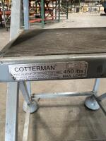 Lot of (3) Cotterman Rolling Ladders &ndash; 4-Step with Safety Handrail - 4