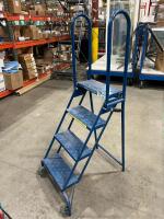 Ballymore 4-Step Rolling Warehouse Ladder with Handrails