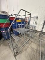 Lot of (2) ULINE three step Rolling Ladders