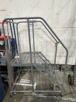Lot of (2) ULINE three step Rolling Ladders - 4