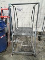 Lot of (2) ULINE three step Rolling Ladders - 5