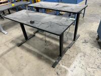 Lot of (2) Electric Height-Adjustable Desks &ndash; Black Tops, Dual Motor Frames