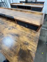 (3) Electric Height Adjustable Standing Desks with Wooden Tops - 3