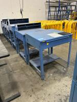 Lot of (7) Global industrial Metal Shop single drawer work stations