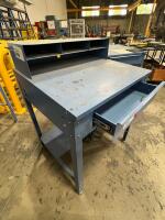 Lot of (7) Global industrial Metal Shop single drawer work stations - 4