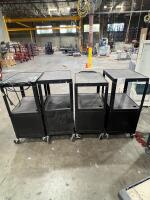 (4) Luxor Rolling AV/Utility Carts with Cabinets - 2