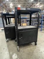 (4) Luxor Rolling AV/Utility Carts with Cabinets - 3