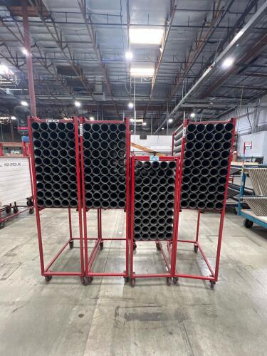 Lot of (4) Rolling Round Stock Parts Holders