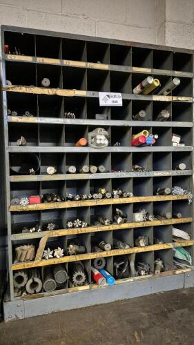 Large Bin Rack With Assorted Milling Cutters And Tooling