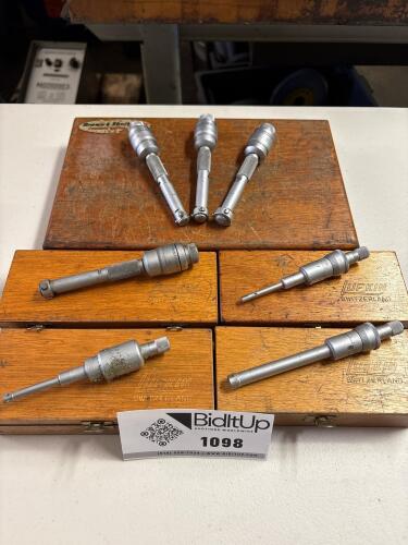 Lufkin Switzerland 3-Point Bore Micrometers Sets With Wooden Cases