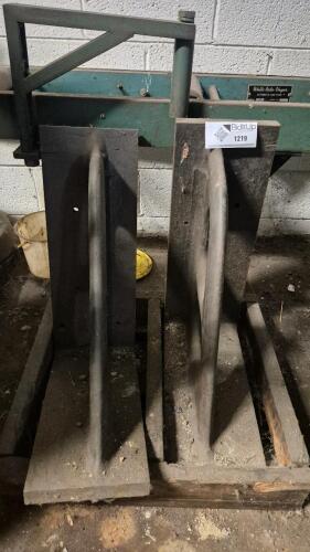 Pair Of Heavy Cast Iron Ribbed Angle Plates