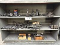 Metal Cabinet With Assorted Lathe Tooling And Workholding