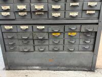 Lot of Assorted Collets, Bushing Holders and Gage Wire with Multi-Drawer Steel Cabinet - 3