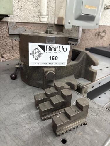 Three-Jaw Lathe Chuck On Swivel/Angle Base