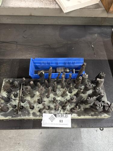 Assorted Milling And Drilling Cutters In Stand