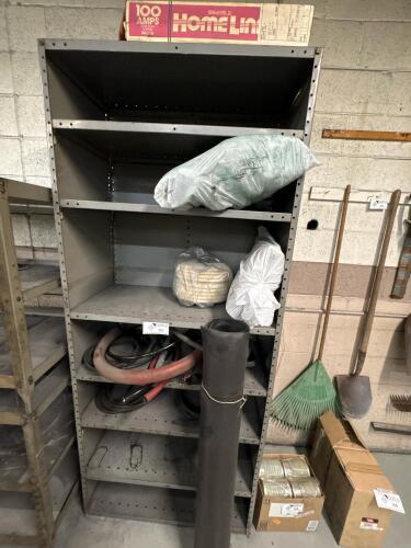 Steel Shelving Unit With Assorted Shop Supplies