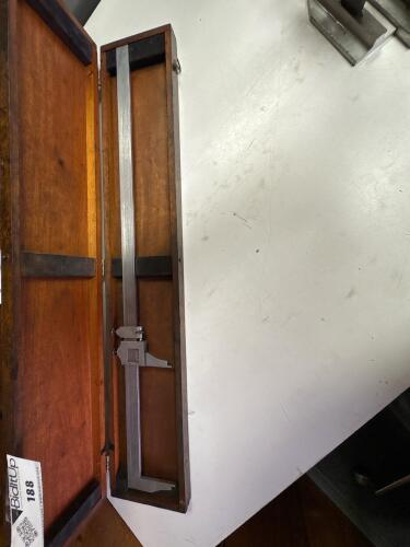 Long-Range Precision Vernier Caliper In Fitted Wood Case