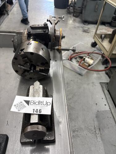 Ellis Universal Dividing Head With 3-Jaw Chuck, Index Plate, And Sector Arms, With Toolmaker&rsquo;s Vise