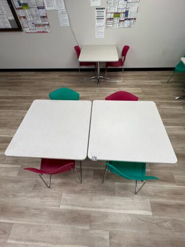 Lot of (3) Breakroom Tables and (6) Chairs
