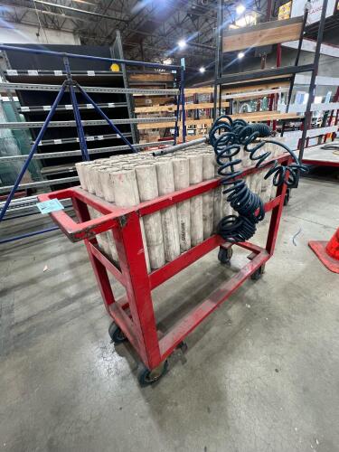 Rolling industrial storage with air compressor hose/nozzle