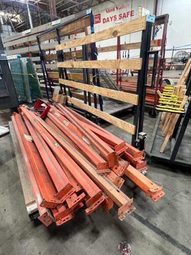 Rolling rack with pallet jack beams