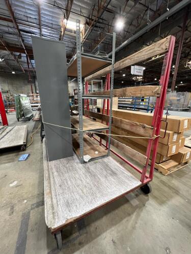 Heavy-Duty Industrial Cart with Upright Frame - with Industrial Cabinent and Shelving