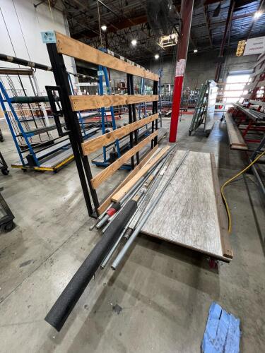 Heavy-Duty Industrial Cart with Upright Frame and Rollers