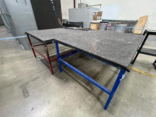 Lot of (2) Heavy-Duty Industrial Work Tables &ndash; Padded Tops
