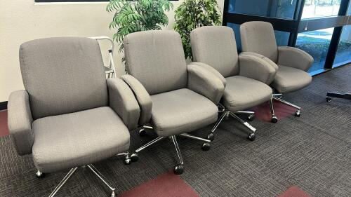 Lot of (4) Padded Rolling Office Chairs