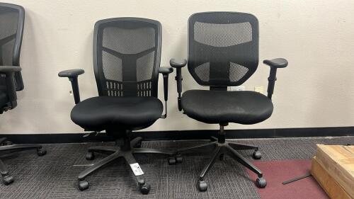 Lot of (2) Ergonomic Mesh Office Chair &ndash; Adjustable Arms and Rolling Base