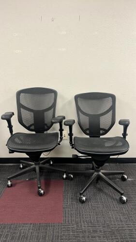 Lot of (2) Ergonomic Mesh Office Chair &ndash; Adjustable Arms and Rolling Base