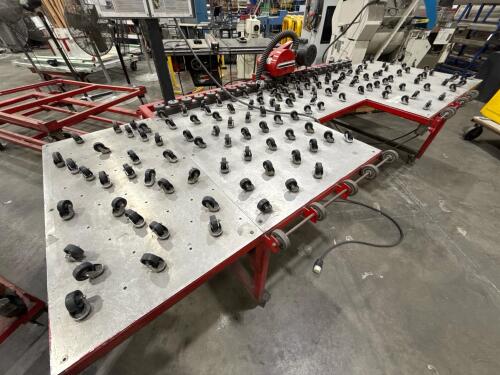 Edge Delete Grinder Table with Roller and Caster Table