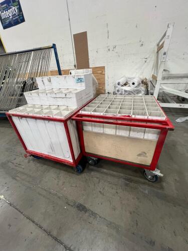 Lot of (2) Industrial Metal Frame Carts with Storage Compartments on Casters