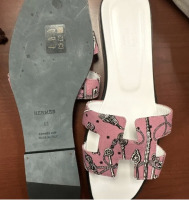 Hermes Cotton Canvas Printed Les Cles Bandana Oran Sandals - 2