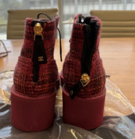 Chanel pink 2020 Interlocking CC Logo Combat Boots - 3