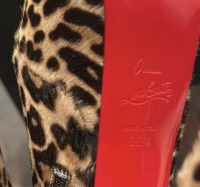 Christian Louboutin Ponyhair Animal Print Boots - 7