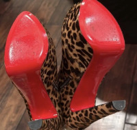 Christian Louboutin Ponyhair Animal Print Boots - 8