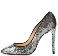 Christian Louboutin Sequins Flip From Silver To Multicolor Pumps