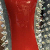CHRISTIAN LOUBOUTIN Glitter Tissu Reflex Follies Spikes 100 Pumps - 5
